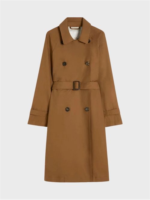Double-breasted midi trench coat in water-repellent twill with belt MAX MARA THE CUBE | 2619021024600020